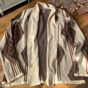 Cream and Brown Women’s Tribal Cardigan
